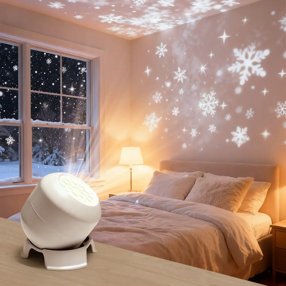 Rotating LED Projection Light USB Rechargeable Decorative Lamp For Bedroom Home Decor Atmosphere Kids Sleep Aid Projector