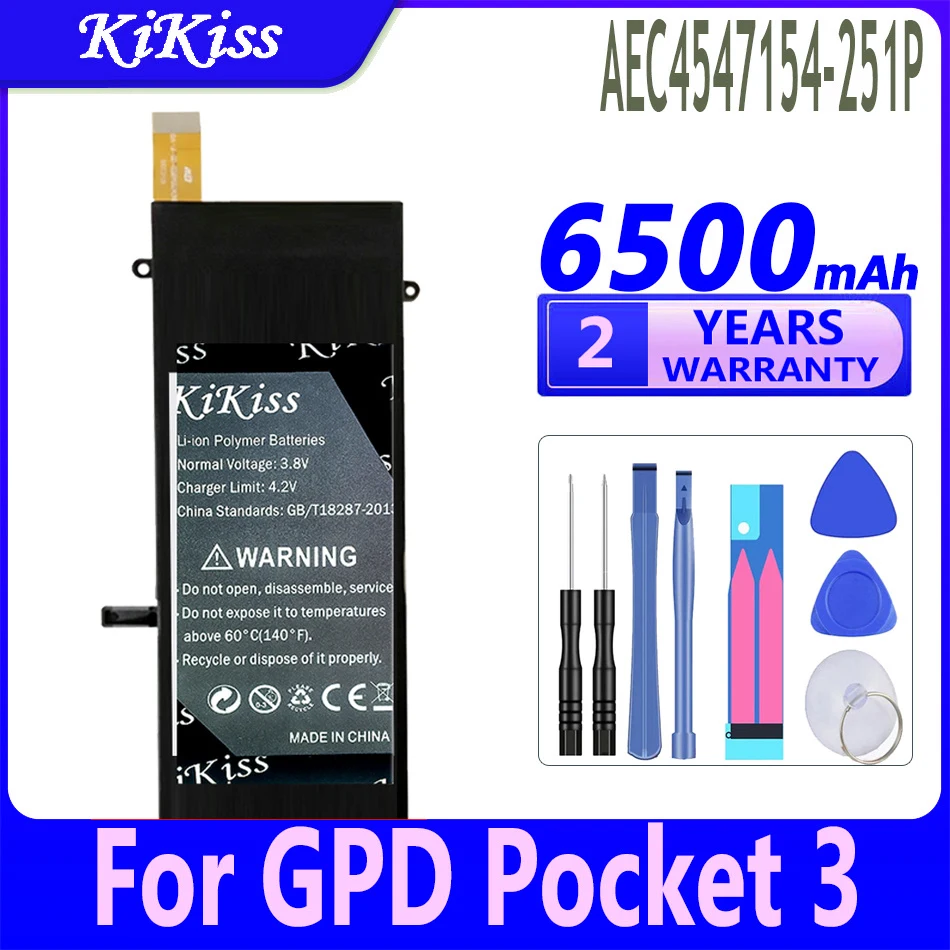 

Мощная батарея KiKiss AEC4547154-251P 3750 мАч/8900 мАч для GPD Pocket 3 2 1 Pocket3 Pocket2 Pocket1 P3 624284-2S