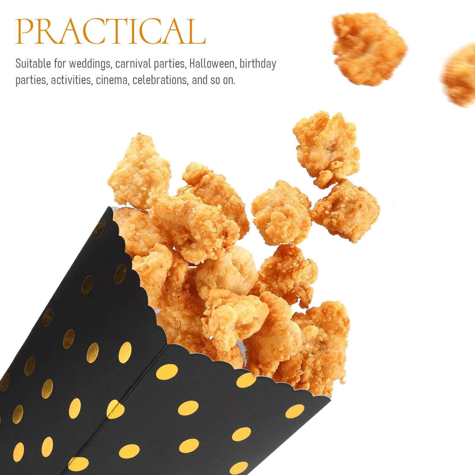 

12 Pcs Gold Stamping Paper Boxes Popcorn Buckets Party Holders Small Bowls Wedding Carnival Christmas Halloween Birthday