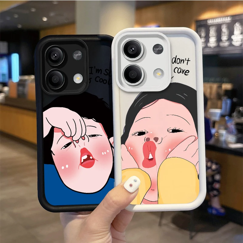 Cute Fat Girl TPU Phone Case for Redmi Note 13 12 Pro Plus 5G Note 13 12 11 10 9 Pro 12C 10C 9C A2 A1 Silicone Shockproof Covers