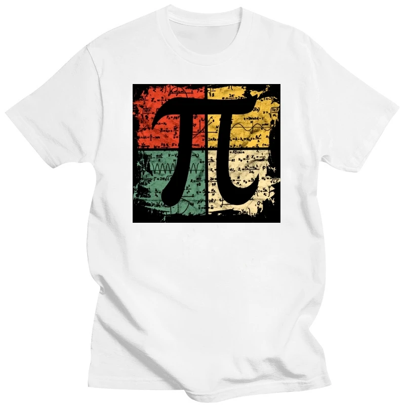 Retro Square Pi Symbol Gift T Shirt Men Cotton Tshirt Leisure Tee Short Sleeves Math Equations Teacher Geek T-shirts Loose Fit