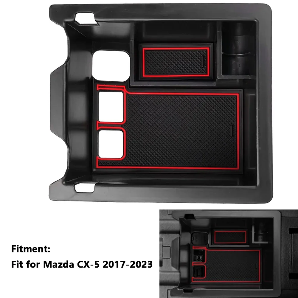 Center Console Armrest Box Storage for Mazda CX-5 2017- 2023 CX5 Interior Accessories Box Stowing Tidying ABS Container