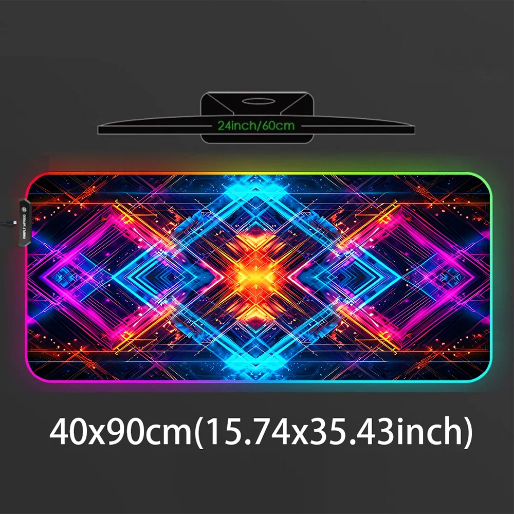 Neon Geometric Energy Matrix Xxl Mouse Pad 900x400 Mousepad Rgb Cheap Pc Gamer Cabinet Setup Gaming Accessories Desk Mat Deskmat view 2