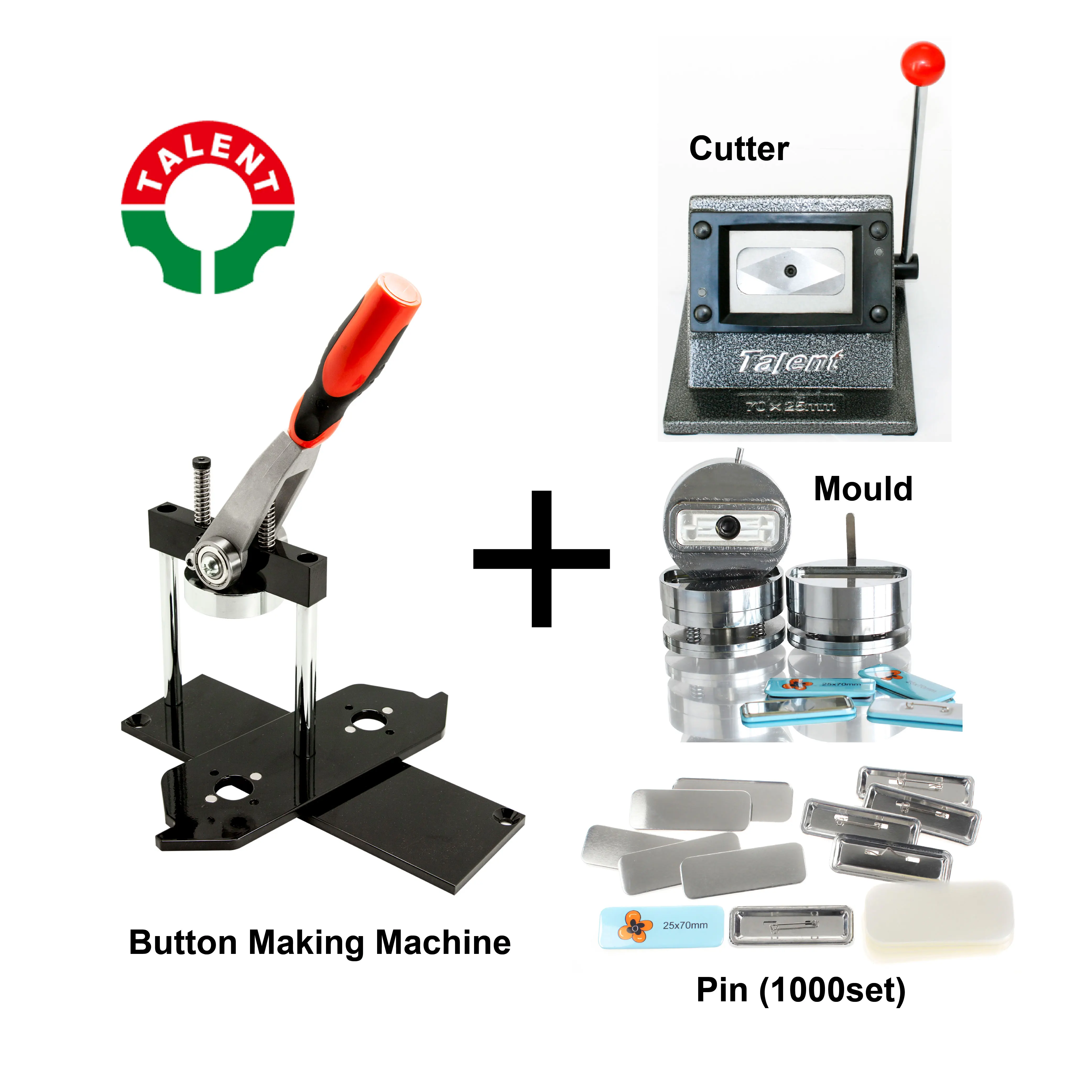 Hot Sale Latest Style High Quality Rectangle Shape 25x70mm Manual Button Badge Making Machine Button Maker Kit