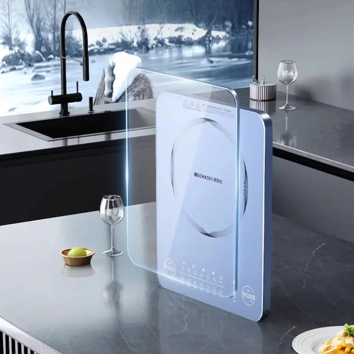 

Demas induction cooker 3500w high-power hotel kitchen milk tea shop stir-frying flat electromagnetic stove household