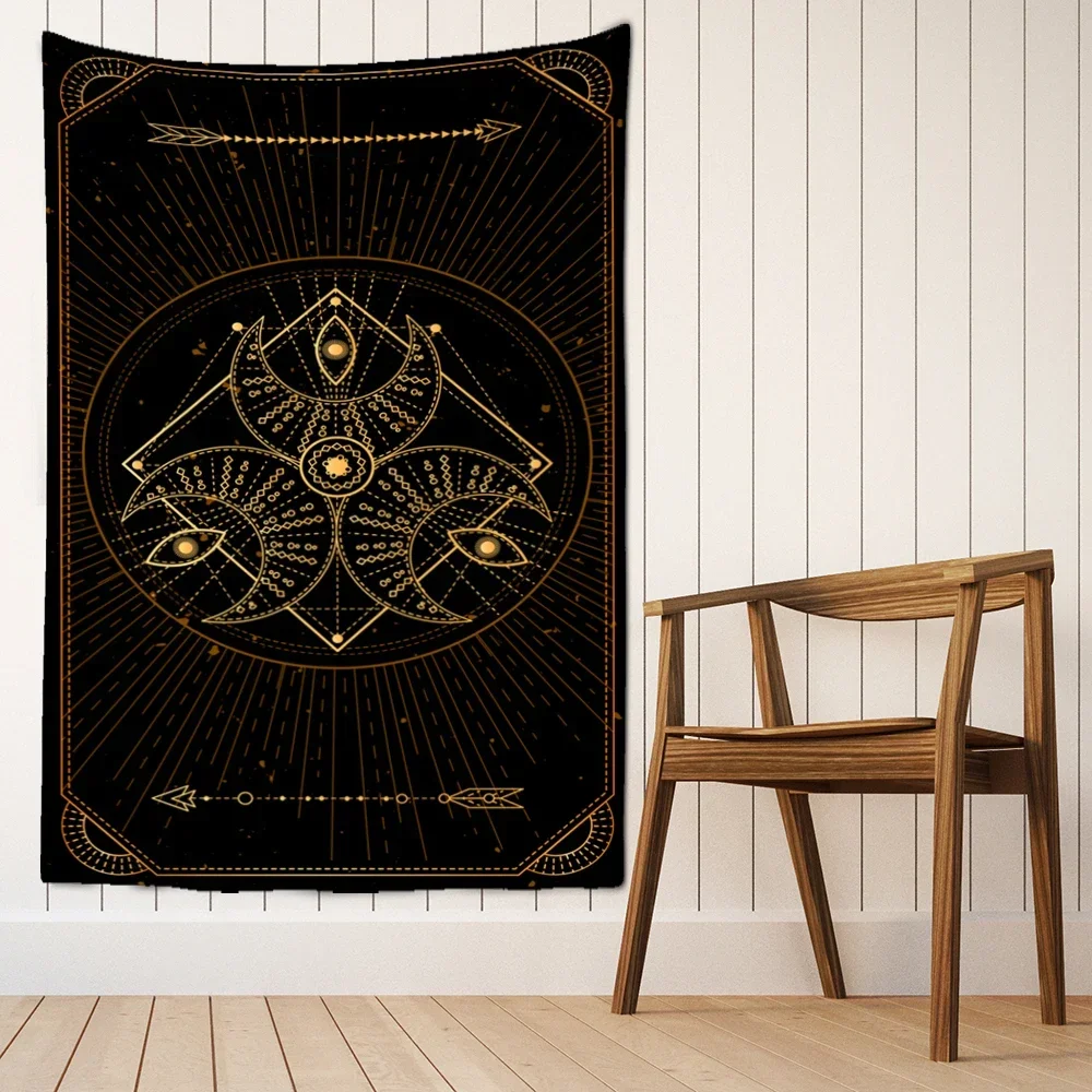 Tarot Card Tapestry Wall Hanging Sun And Moon Pattern Mandala Bohemian Psychedelic Witchcraft Hippie Home Decor