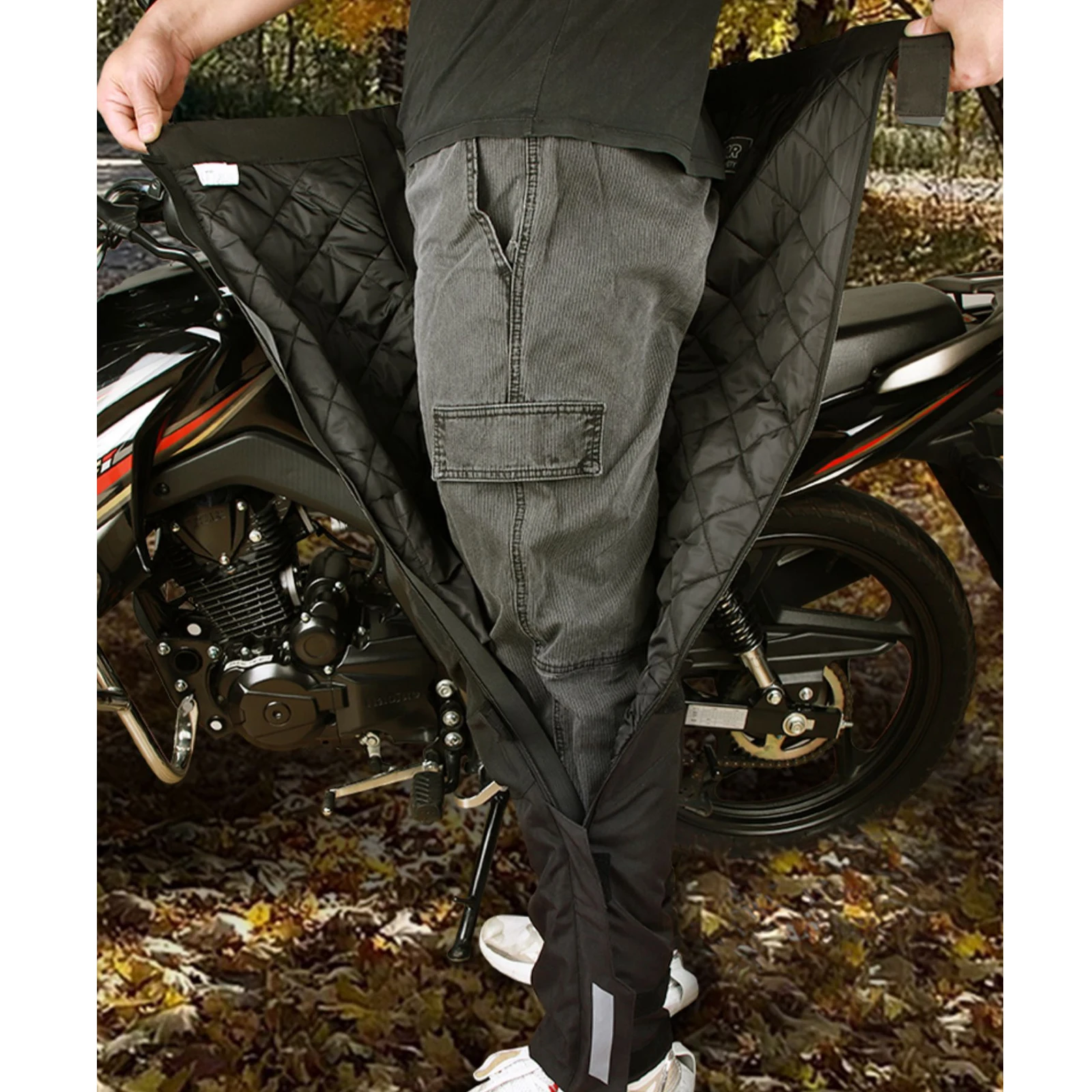 

VEMAR VND CE Level-2 Men's Winter Motorcycle Pants Waterproof Windproof Warm Motorcyclist Overpants with Reflective Detailing