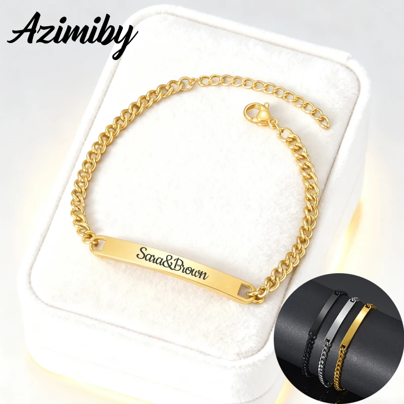 

Azimiby Stainless Steel Custom Engrave Spotify Code Bracelet Customized Bracelets for Men Women Lover Personalized Couple Gifts