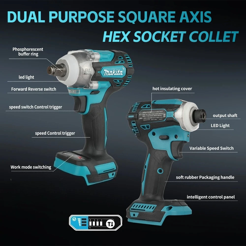 Makita Drill Dtw300 - Бесщеточный аккумуляторный ударный гайковерт Makita DTW300,