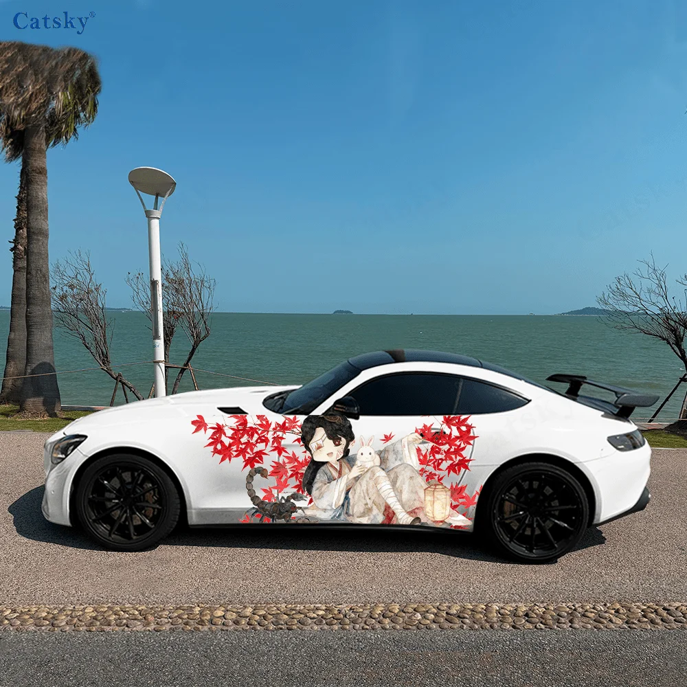 Scorpion Girl Creative Pattern Stickers Car Body Door Side Fashion Stickers Two pieces of decoration suitable for all cars car v