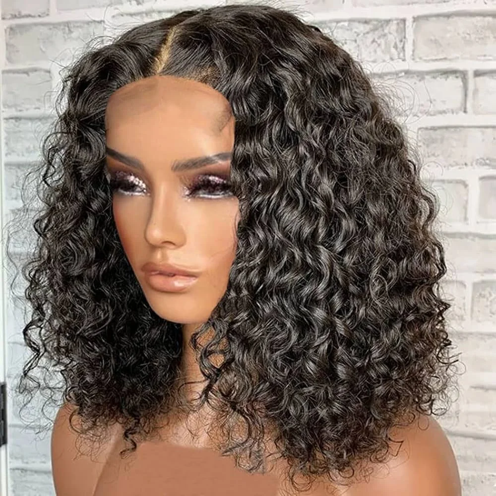 

Water Wave Bob Wigs 13x4 Water Wave Lace Frontal Wigs Human Hair For Black Women Glueless Transparent Lace Front Wigs Human Hair