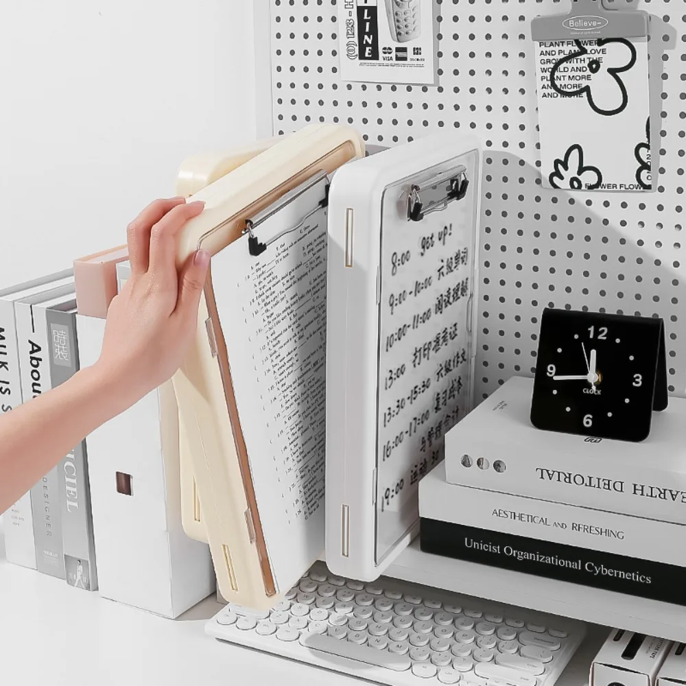 

Durable Multi Functional A4 Folder Large Capacity File Organizer Clamp Storage Box Korean Simple Writing Pad School Supplies