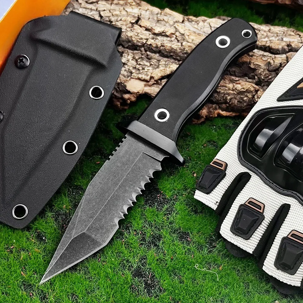 

Новый нож с фиксированным клинком высокой твердости с ножнами, лезвие 8Cr13Mov, рукоять G10, для кемпинга, активного отдыха, приключений и выживания