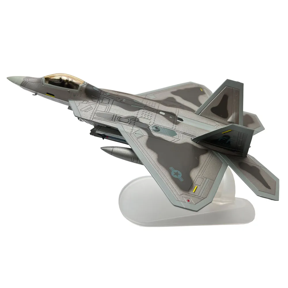 Avión de combate de Metal fundido a presión para niños, modelo de avión de EE. UU. Lockheed Martin F-22 F22 Raptor, juguete de regalo, escala 1:100,