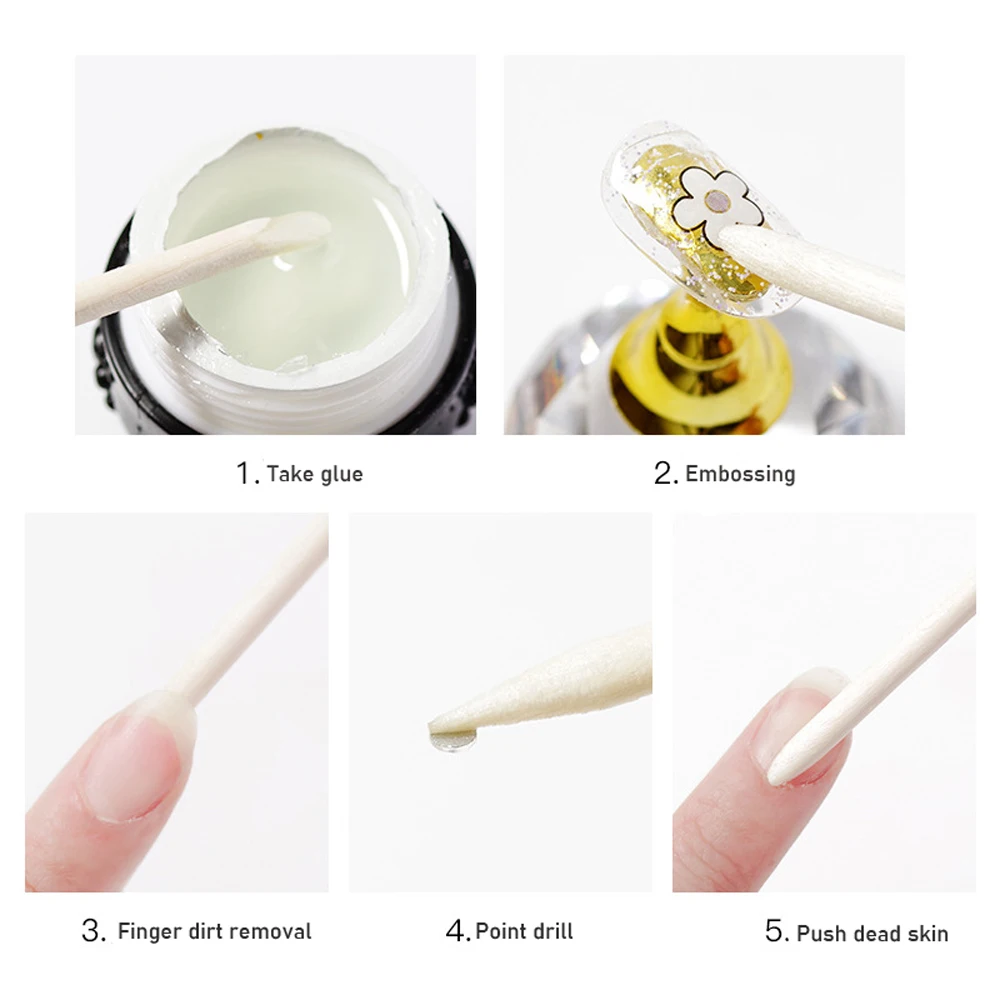 100 قطعة باديكير لأطراف الأظافر البرتقال الخشب العصي مسمار مانيكير مزيل جيل للأظافر البولندية اللوحة اليوسفي عصا الأظافر أدوات #3