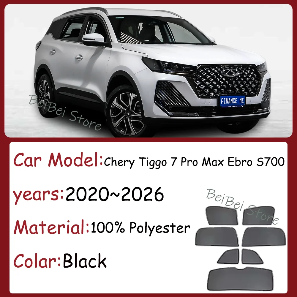 For Chery Tiggo 7 Pro Max Ebro S700 2020~2026 2023 2024 2025 Car Magnetic Mesh Privacy Sunshade Side Window Sun Shade Accessorie view 2