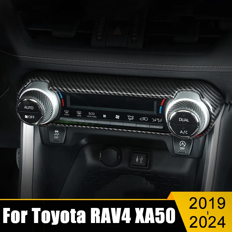 

For Toyota RAV4 XA50 Hybrid 2019 2020 2021 2022 2023 2024 Car Air Conditioning Knobs Control Panel Fan Speed Button Cover Trim