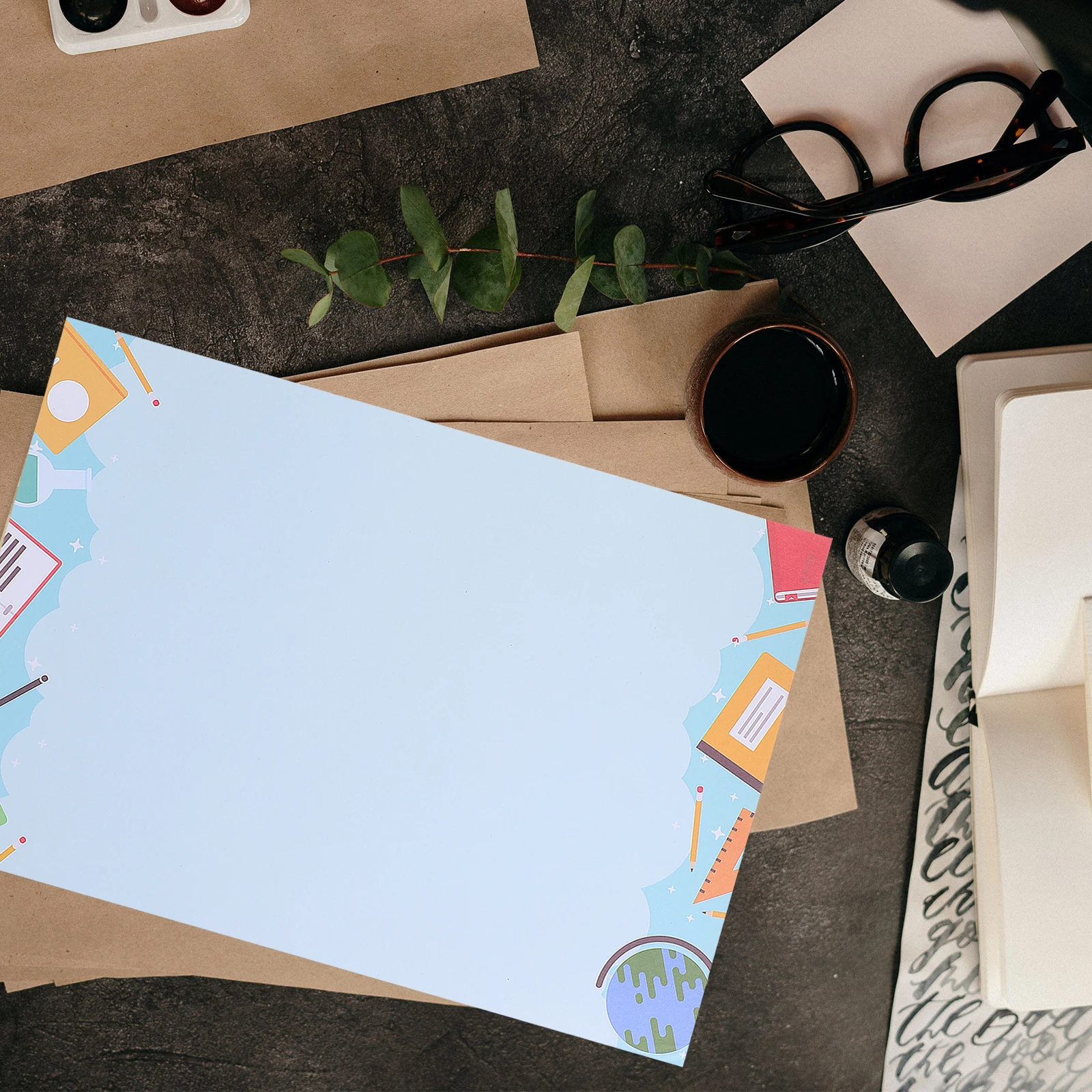 

50pcs Colorful Letter Printed Stationery Creative Writing Paper For Students Kids Note Writing Supplies Lovely