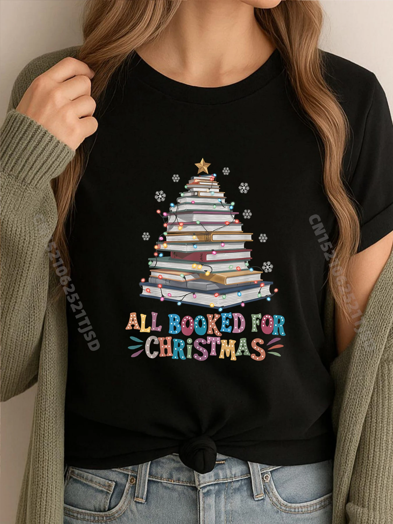 

All Booked For Christmas Book Christmas Tree Lights Free Shippping Clothes Band Tshirts