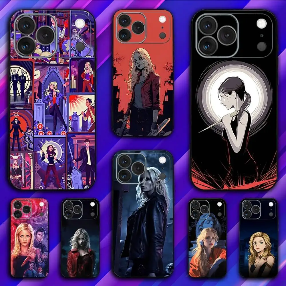 

B-Buffy the Vampire Slayer Phone Case For iPhone 17,16,15,14,13,12,11,Pro,Max,Plus,X,XS,SE4,E,Mini,Soft Black Case
