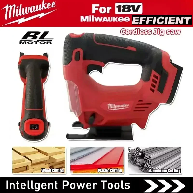 

Аккумуляторный лобзик Milwaukee, портативная многофункциональная пила для резки дерева, деревообрабатывающий инструмент для аккумуляторов 18В