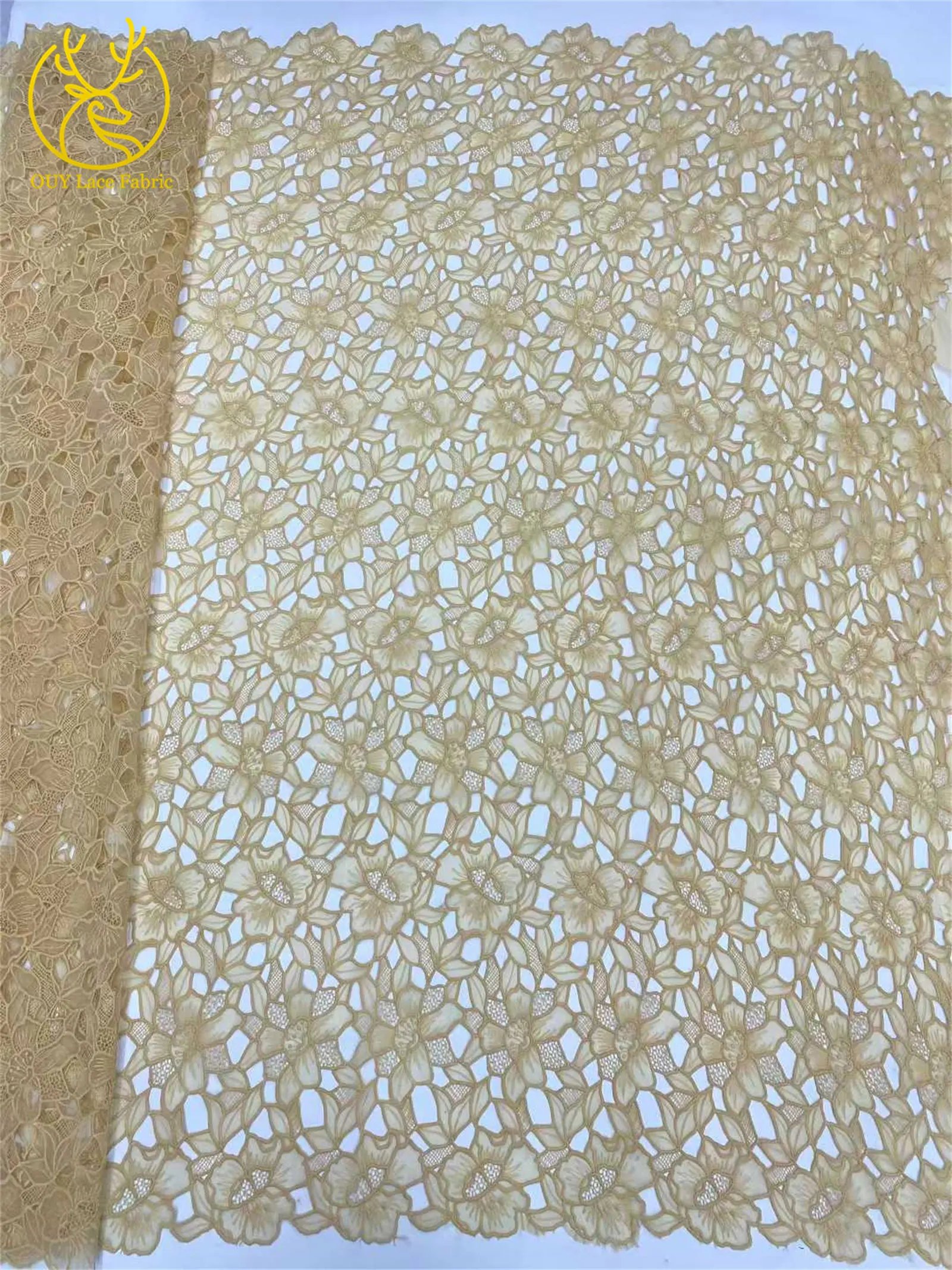 Eleganter französischer Mesh-Spitzenstoff 2026 Luxuriöser afrikanischer Stickerei-Tüll für Braut- und Abendkleider DIY Nähen 5 Yards – Detail 16