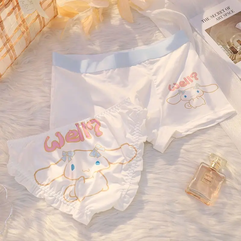 

2Pcs Anime Cinnamoroll Melody Hello Kitty Men Women Couple Underpants Sexy Sweet Cool Print Kawaii Straight Angle Underpants