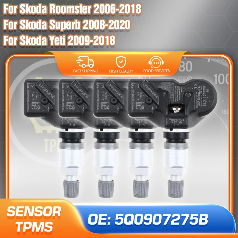 5Q0907275B Car TPMS Tire Pressure Monitor System Sensor For Skoda Roomster 2006-2018 Skoda Superb 2008-2020 Skoda Yeti 2009-2018