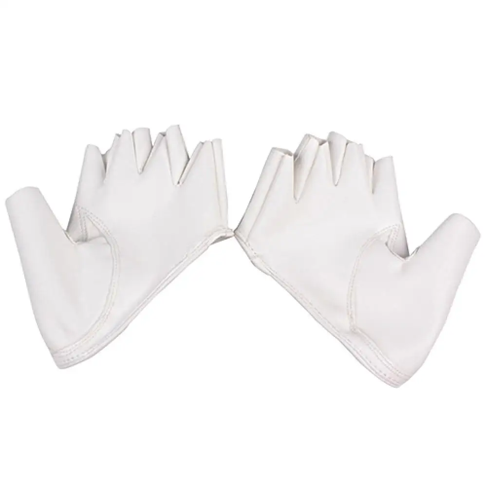 Fashion Lady Faux Leather Half Finger  Gloves Driving Pole Dancing Show Gloves