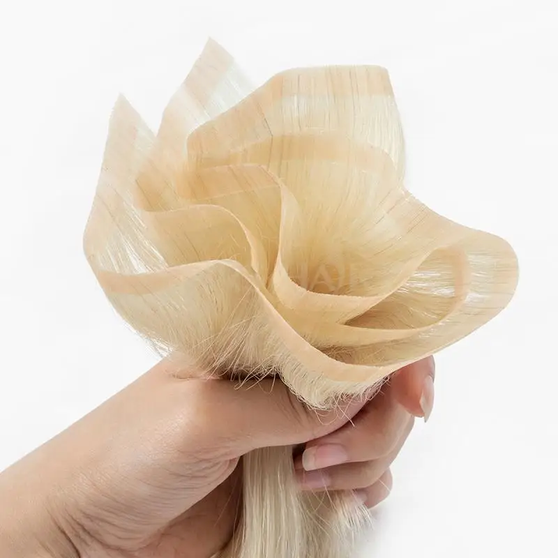 ロングウェフトテープバンドルPUスキンウェフトテープ人毛エクステ接着剤不要ナチュラル人毛細毛用40-50G 12-20インチ 80cmウェフト