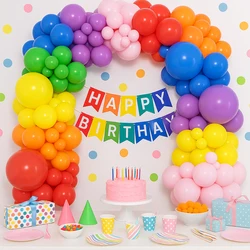 Kit d'arc de guirxiété de ballons arc-en-ciel colorés, ballons en latex multicolores, décoration de mariage, décor d'anniversaire, fête préChristophe pour enfant