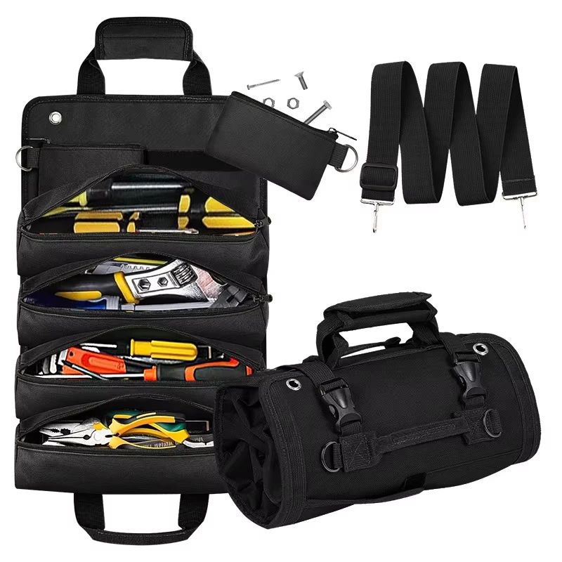 

Multi-Functional Heavy-Duty Roll-Up Tool Bag Portable Multi-Tool Organizer Storage Bag For Mechanics/Electricians/Carpenters