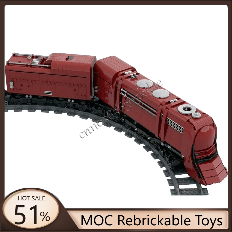 

1744 Parts MOC City EngineeringArt Deco style steam locomotive Model Technology Building Blocks Creative For Children Toys Gifts