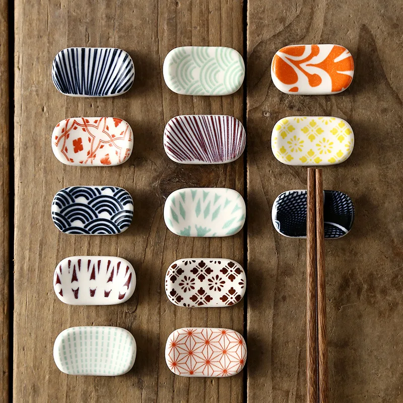 

Home Kitchen Chopstick Holder Kitchen Tools Rest Japanese Style Ceramic Chopsticks Stand Spoon Rack Tableware Accessories New