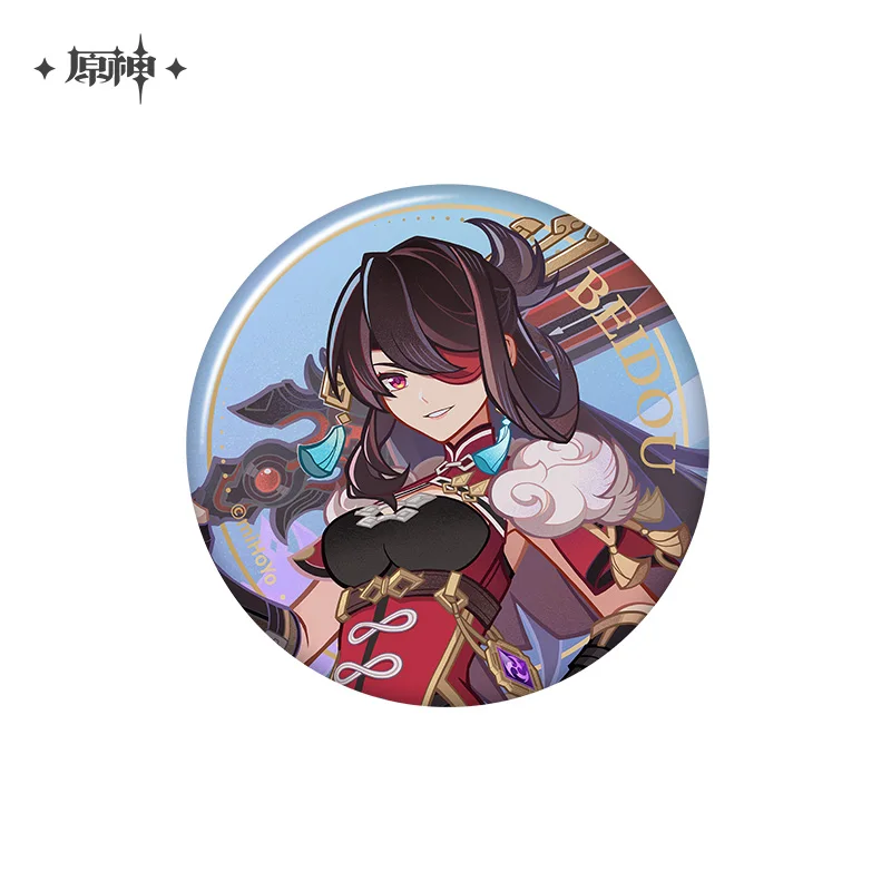 2024 Anime Genshin Impact Genius Invokation TCG Race Series Tinplate Badge Baji Klee Beidou Eula Brooch Button Official Gift