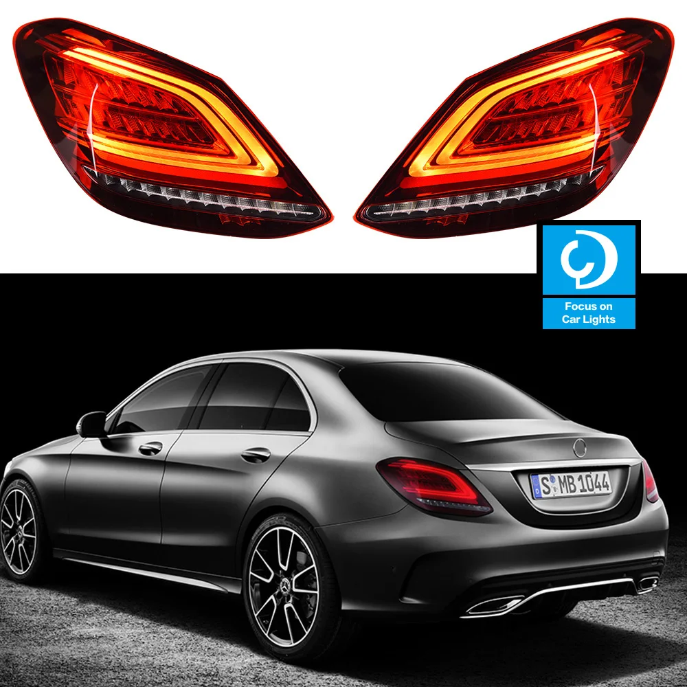 Taillights Styling Parts C Class W205 C180 C200 C260 Tail Light LED DRL Running Signal Brake Reversing Parking Lighthouse 2PCS