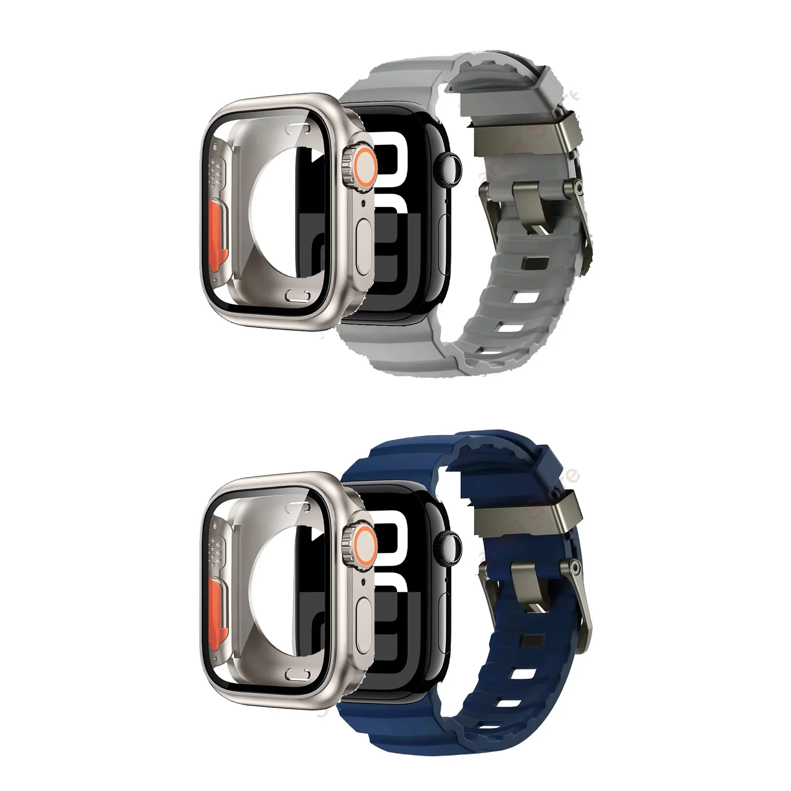 Silicone Strap Change to Ultra Case For Apple Watch Ultra series 11 10 9 8 7 6 5 SE For 46mm 49mm 45mm 44mm iWatch Bracelet Band