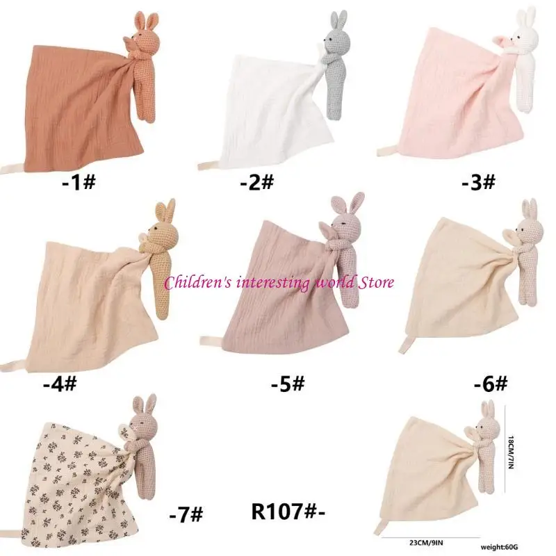 

Baby Soothing Towel Cartoon Animal Burping Cloth Comforting Toy Helping Calm 425F
