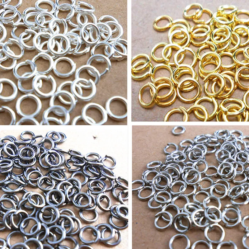 

200Pcs/Lot 3/4/5/6/7/8/9MM Metal DIY Jewelry Findings Open Single Loops Jump Rings & Split For Jewelry Making