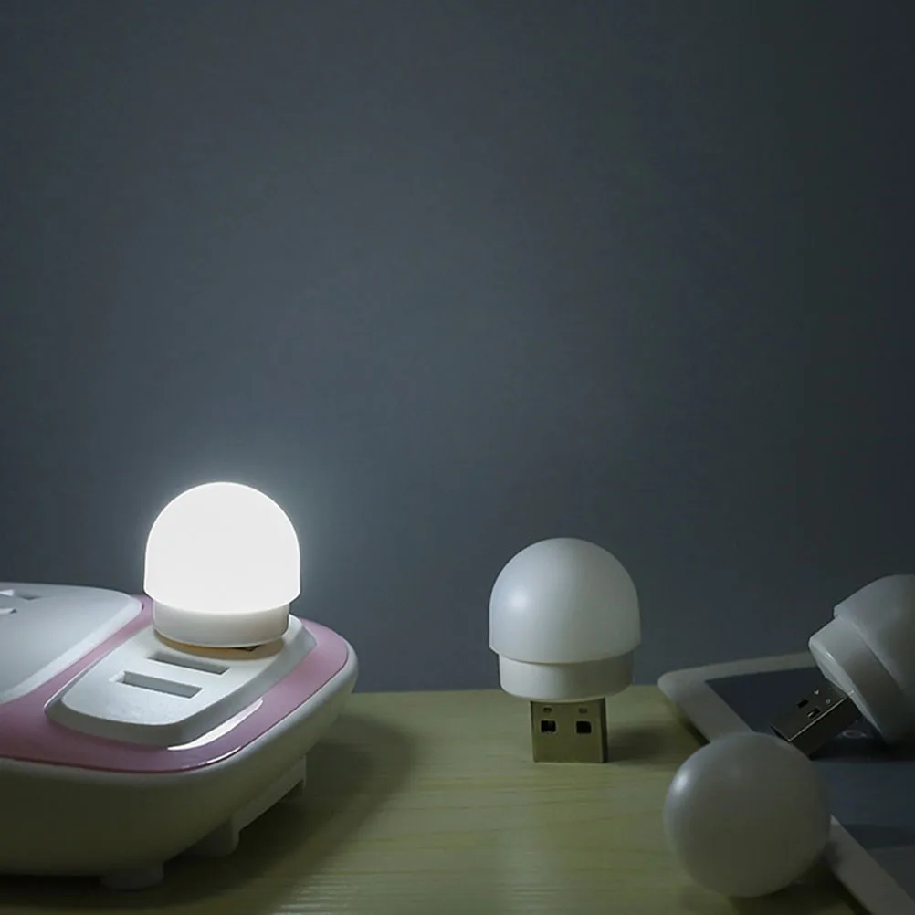 2Pcs USB Night Lights Mini LED Bedside Lamps Portable Bedroom Emergency LED Lights USB Charging Compact Lightweight Plastic