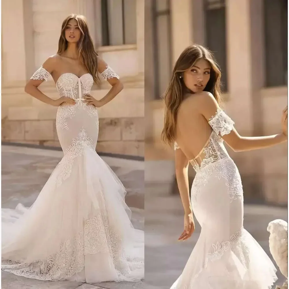 Robe de mariée sirène sans manches de luxe, robe de mariée sexy, licou sans bretelles, perle fendue, tulle personnalisé, longueur au sol, officiel Ocn