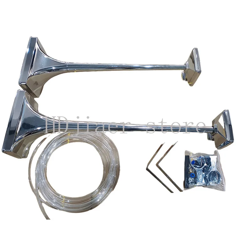 

2025 hot sale 2025 150dB Truck Train Square Hadley Trumpet Chrome Air Horn Kit for Truck——（A pair）