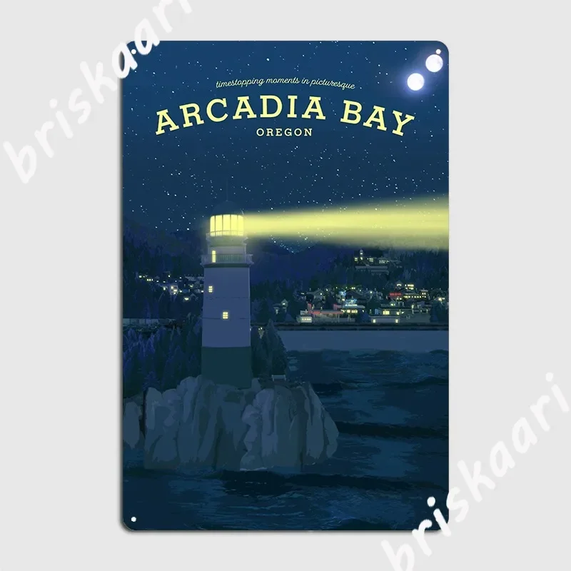 Life Is Strange Arcadia Bay Travel Poster Night Metal Sign Club Home Customize Club Bar Plaques Tin Sign Poster