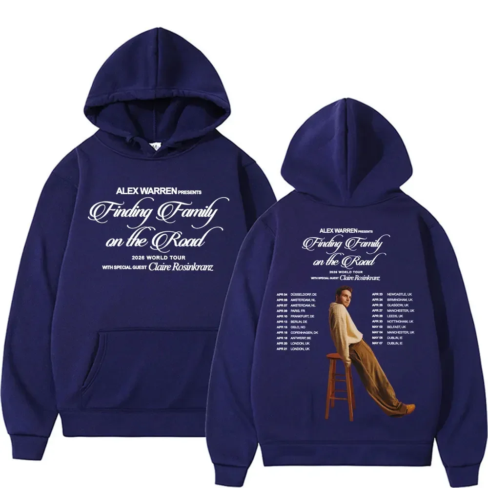 Customization Alex Warren Finding Family On The Road 2026 World Tour Hoodie Pullovers Men Women Harajuku Hip Hop Punk Casual Hoo