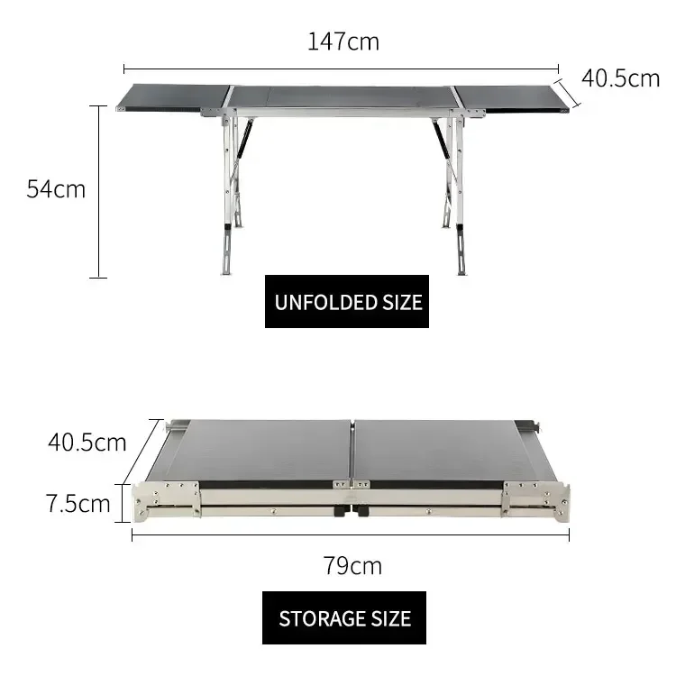 IGT-Portable Folding Table, Stainless Steel, Outdoor Picnic BBQ Table Set, Wild Journey, Camping, Party, Camping, Picnic