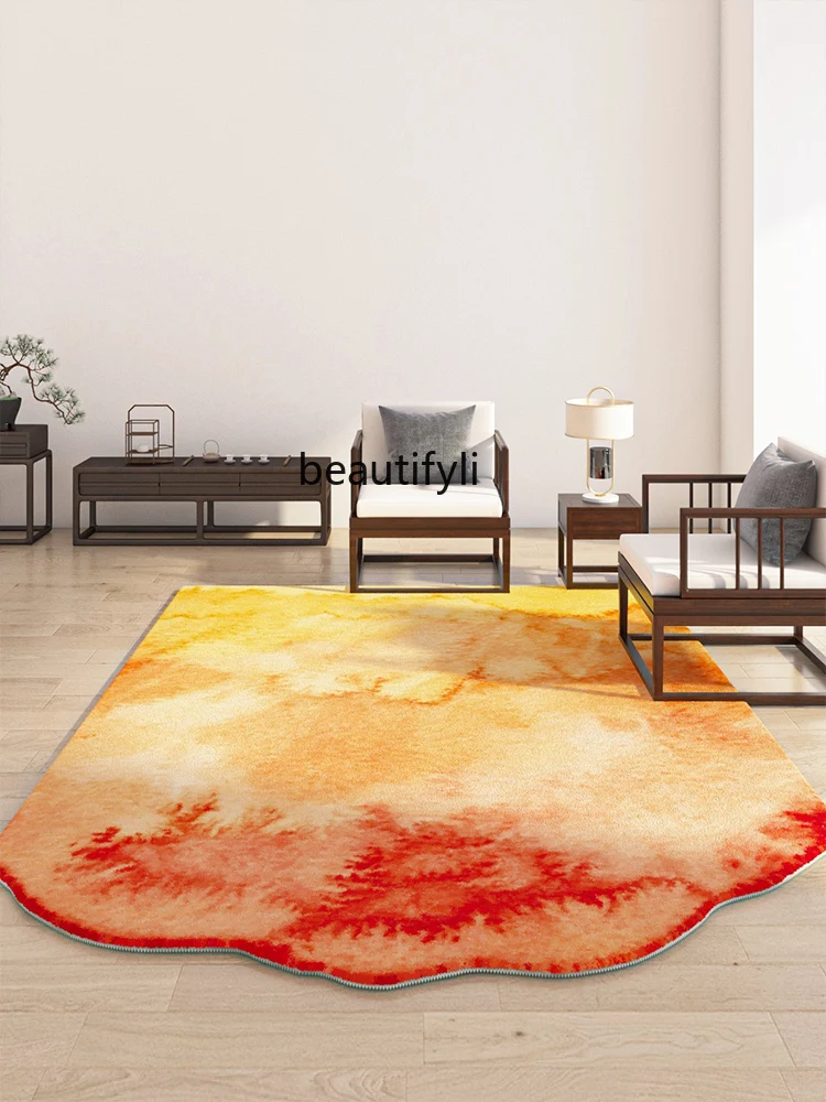 

Chinese style ink light color special-shaped living room carpet bedroom irregular sofa coffee table bedside blanket