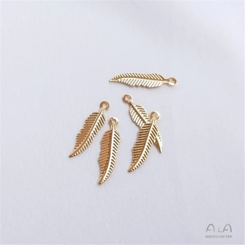 

14K Gold Plated Small leaf pendant small leaf pendant diy earpiece headpiece accessories