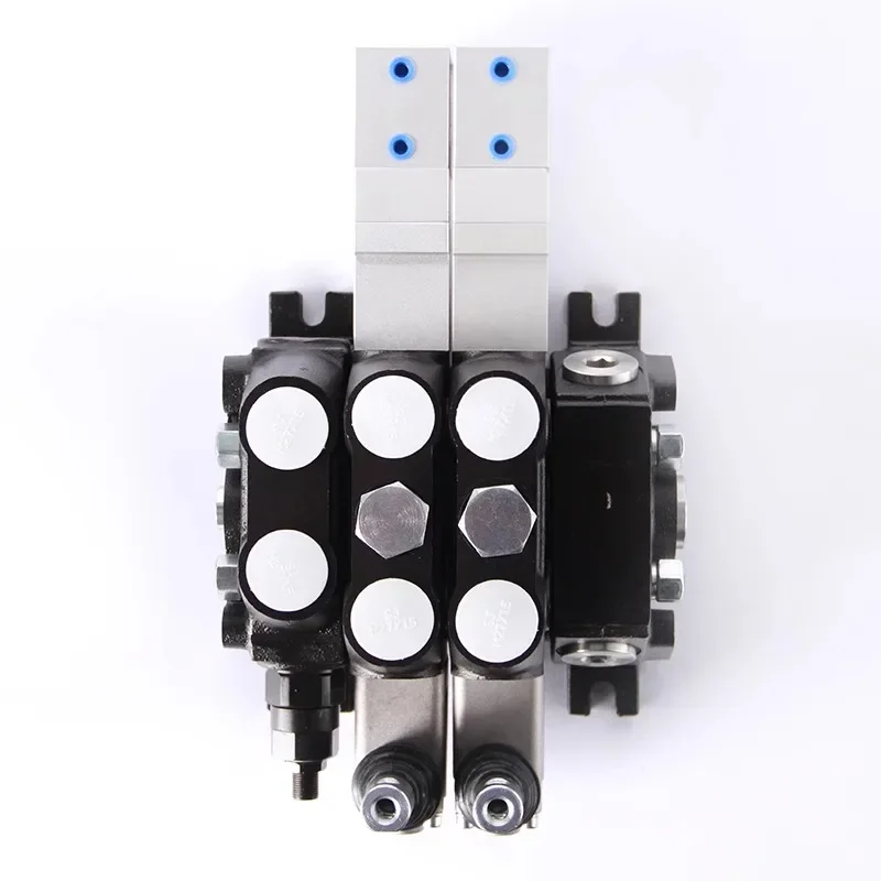 The five-way pneumatic control valve DCV100 controls the hydraulic multi-way directional control valve/distributor valve.