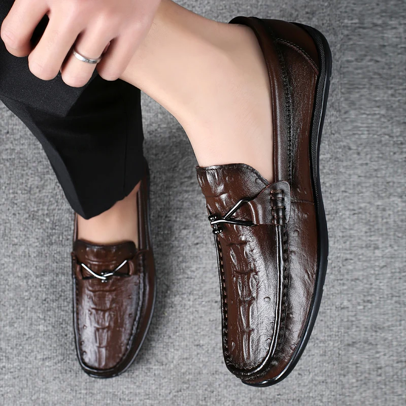 

Весенне-осенняя мужская обувь, мужская обувь без шнуровки из натуральной кожи, мужские лоферы, мужская удобная обувь ручной работы для вождения