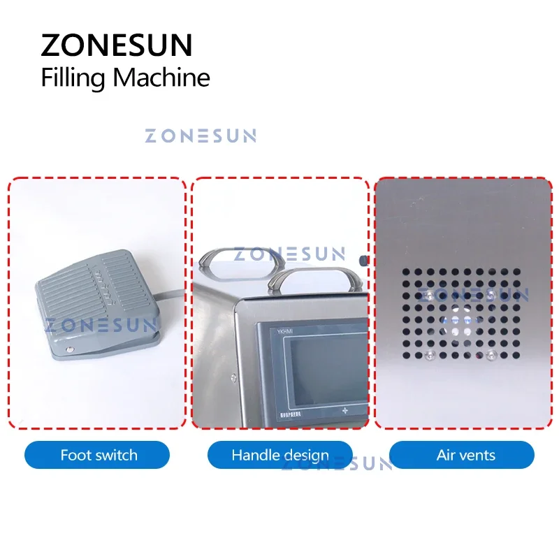 ZONESUN ZS-CPYT1S Keramikpumpe, digitale Steuerung, Fläschchen, Flüssigkeitsfüllmaschine, niedrige Dosierung, Augentropfen, Flaschenfüller, Laborausrüstung